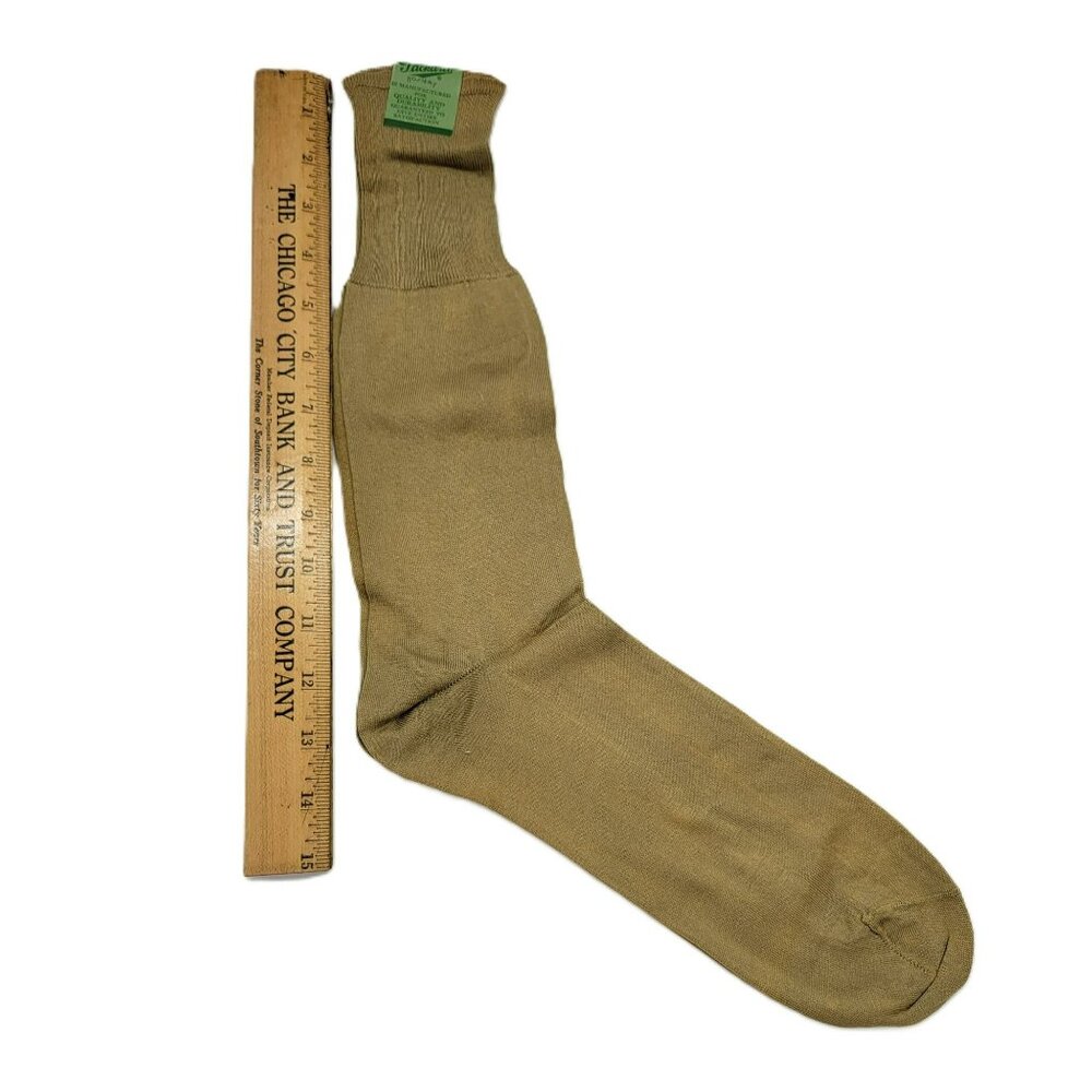 Men's WWII Khaki Socks 6 Pair Packard Hosiery Mercerized Cotton NEW Old Stock
